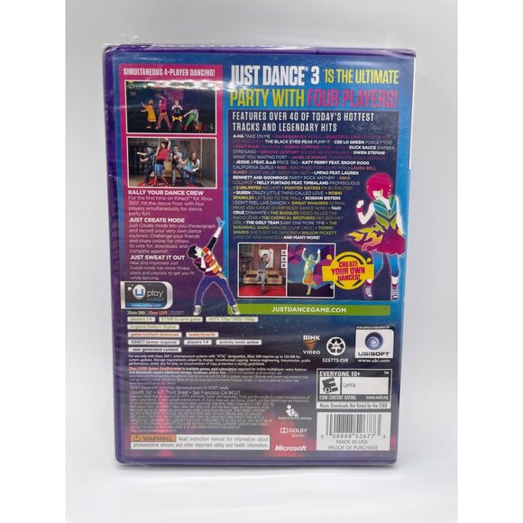 BRAND NEW JUST DANCE 3 (MICROSOFT XBOX 360, 2011) FACTORY SEALED - Picture 3 of 3
